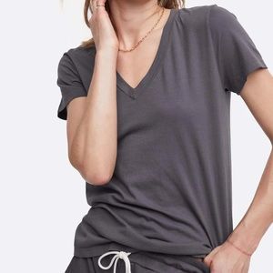 MATE the Label Organic Cotton V-Neck Tee in Charcoal